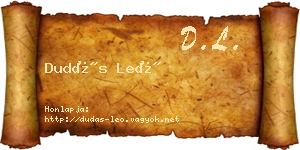 Dudás Leó névjegykártya